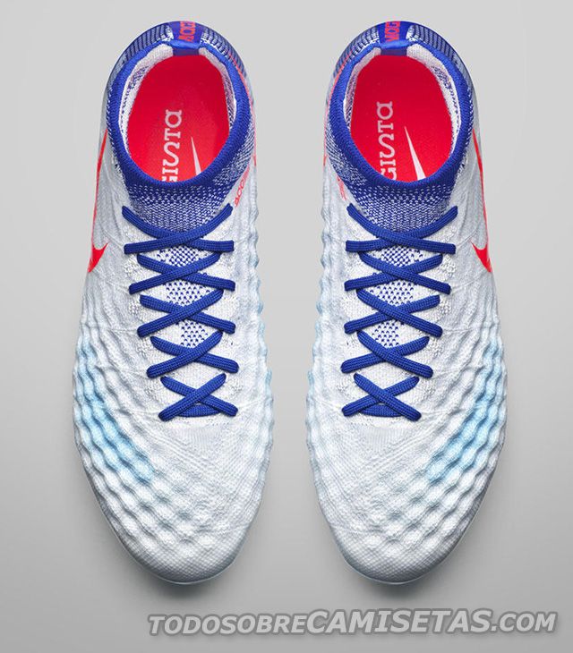 Parte Superior Rojo Azul Alto Blanco Zapatos Nike Magistax